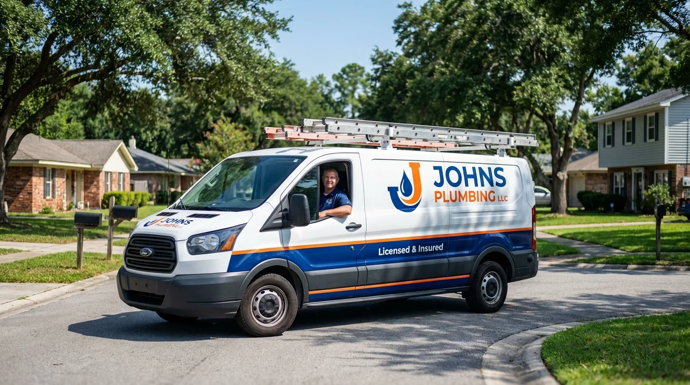 Johns Plumbing LLC service van in San Lorenzo, PR