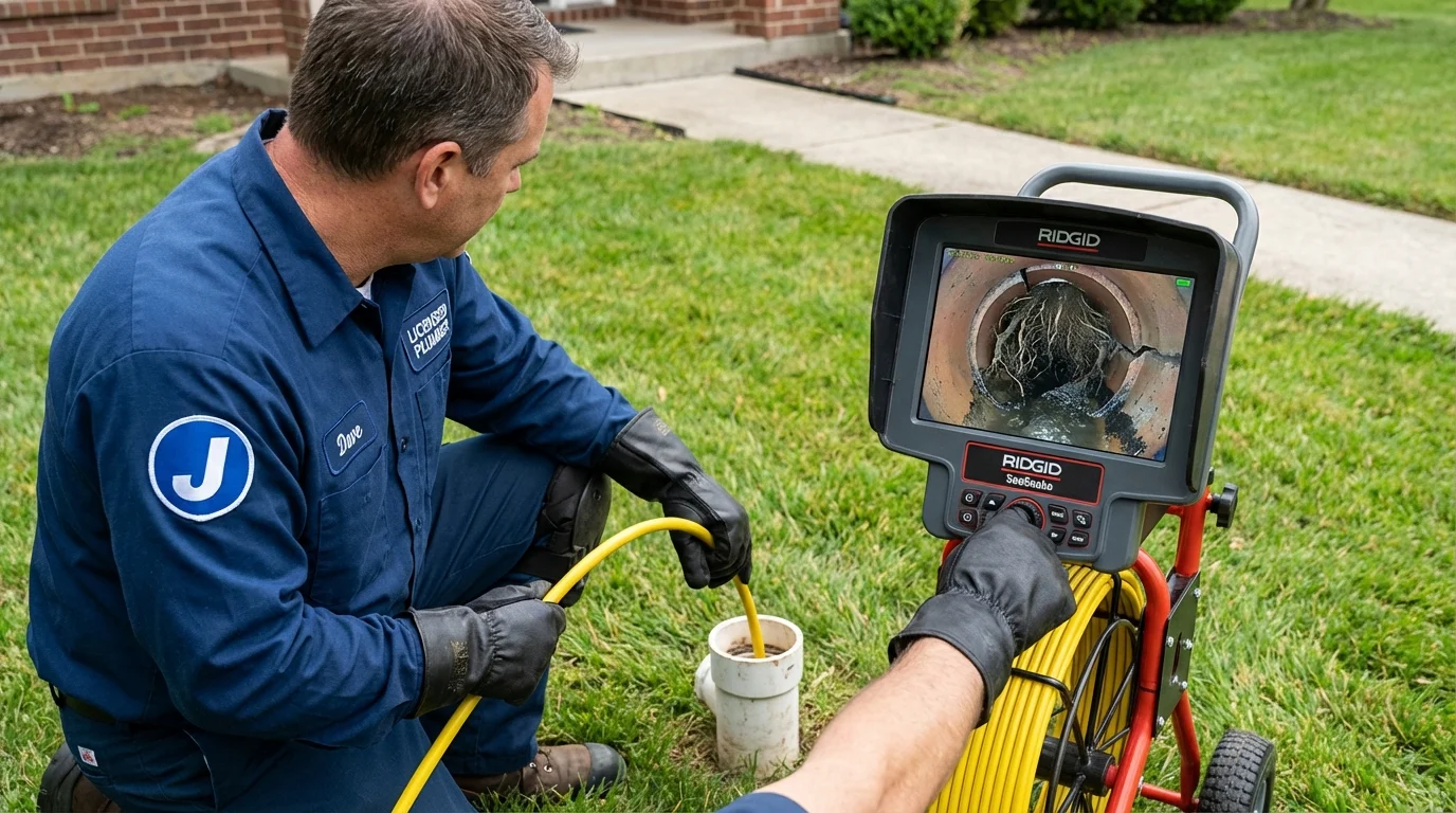Sewer camera inspection being performed by Johns Plumbing LLC in San Lorenzo
